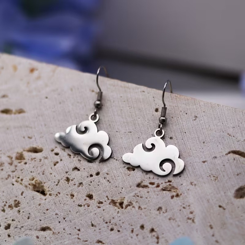Cloud Drop Earrings 304 Stainless Steel Spiral Dangle Hypoallergenic